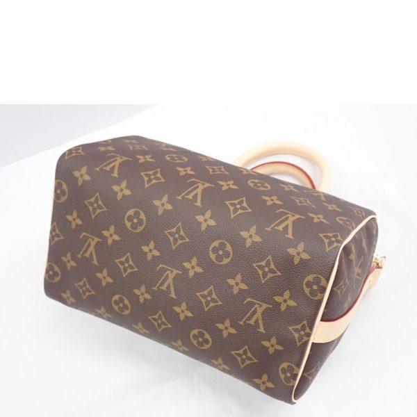 56185 3 Louis Vuitton Speedy Bandouliere 25 Monogram Handbag Brown