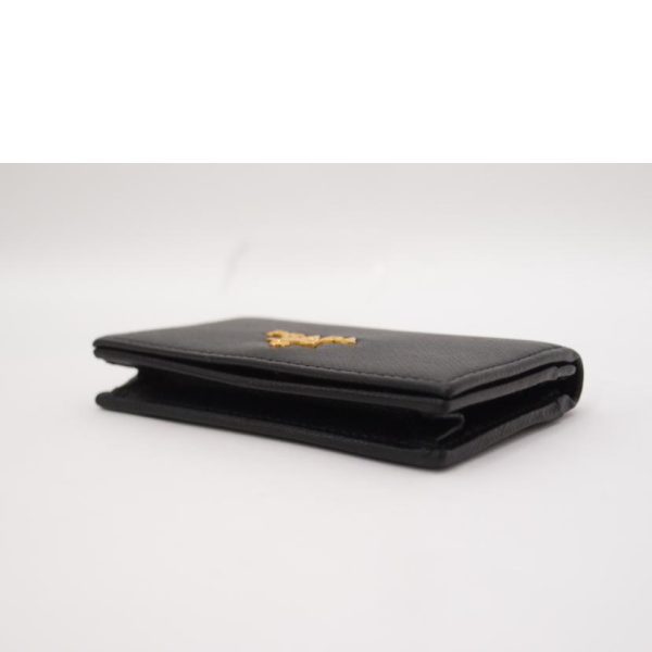 56195 3 PRADA Prada Saffiano Leather Business Card Holder Black