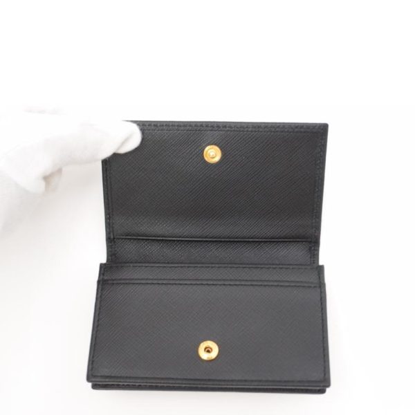 56195 4 PRADA Prada Saffiano Leather Business Card Holder Black