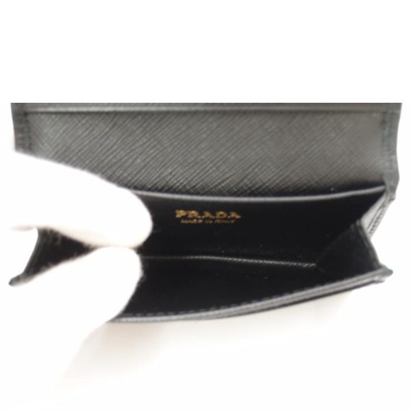 56195 5 PRADA Prada Saffiano Leather Business Card Holder Black