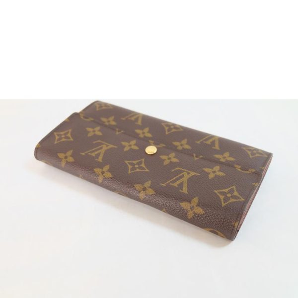 56249 3 Louis Vuitton Pochette Portomone Credit Monogram Wallet Brown