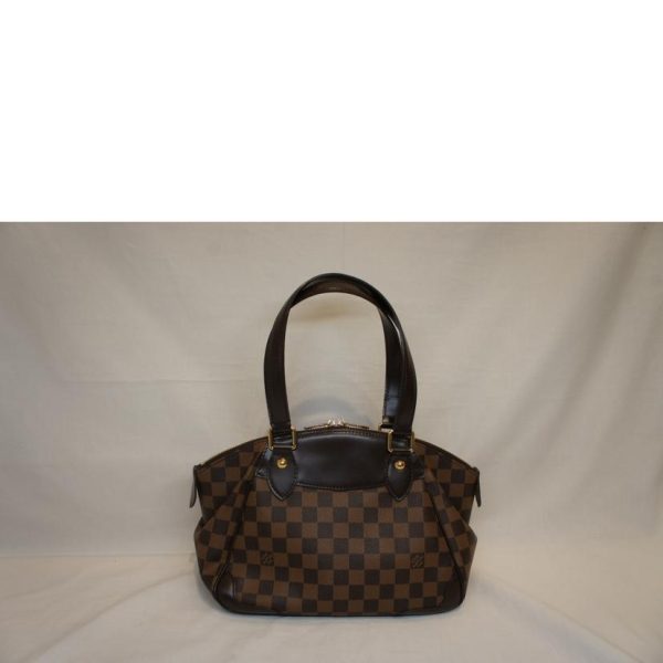 56250 2 Louis Vuitton Verona PM Damier Canvas Bag Brown