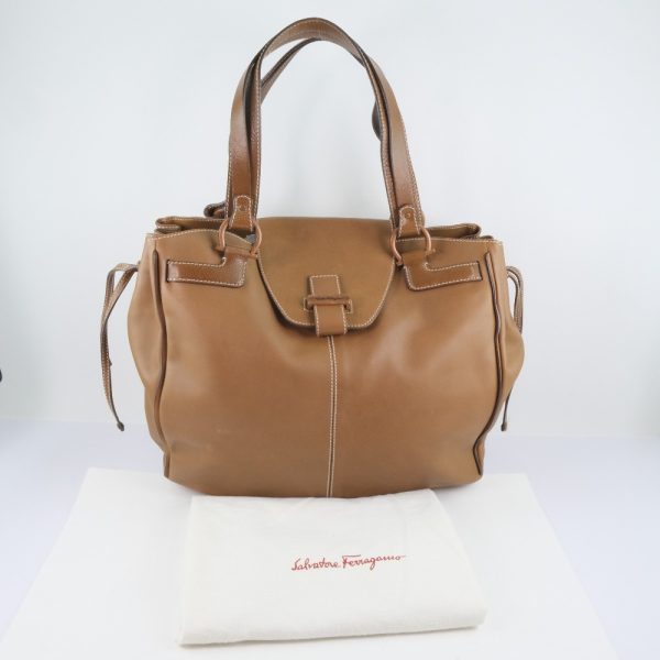 56250301 11 Salvatore Ferragamo Calf Brown Womens Handbag