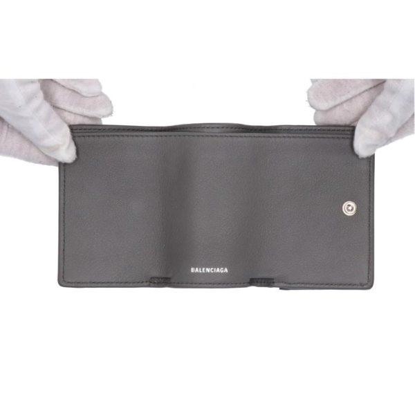 56274 3 Balenciaga Paper Mini Leather Wallet Black