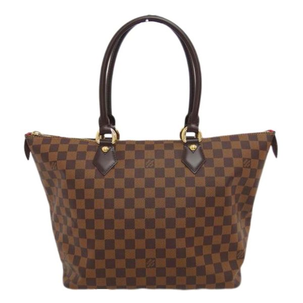 56281 1 Louis Vuitton Saleya MM Damier Ebene Canvas Bag Brown