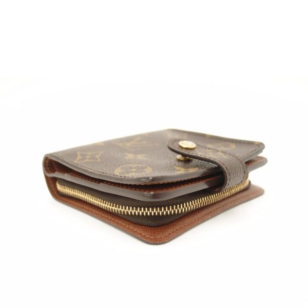 56330 3 Louis Vuitton Compact Zip Monogram Wallet Brown