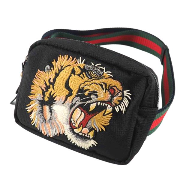 56463 1 GUCCI Embroidered Tiger Body Bag