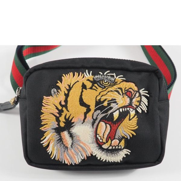 56463 2 GUCCI Embroidered Tiger Body Bag