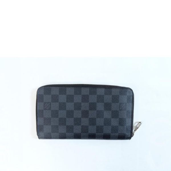 56544 2 Louis Vuitton Zippy Organizer NM Damier Graphite Wallet Bag Black