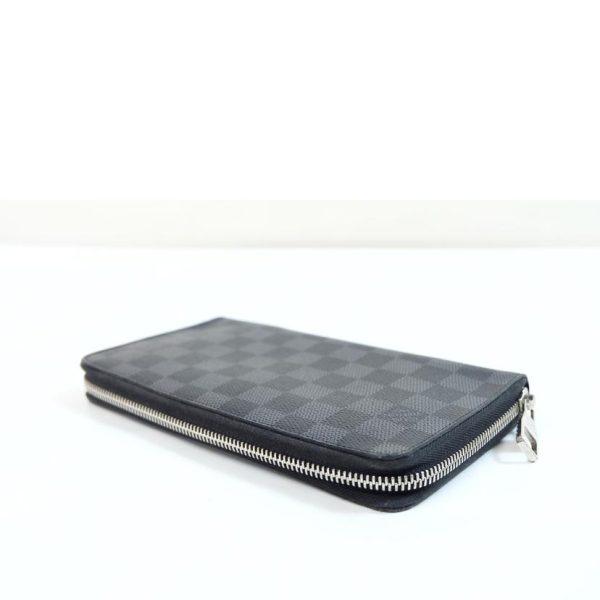 56544 3 Louis Vuitton Zippy Organizer NM Damier Graphite Wallet Bag Black