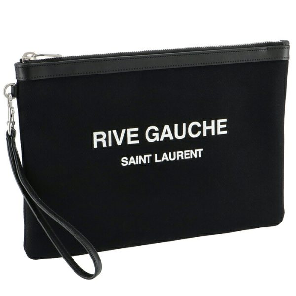 56572296nae1070 Saint Laurent Paris Clutch Bag Rive Gauche Pouch Black