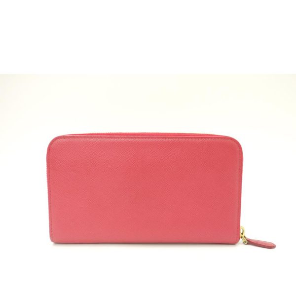 56733 2 Prada Ribbon Round Zipper Long Wallet Pink