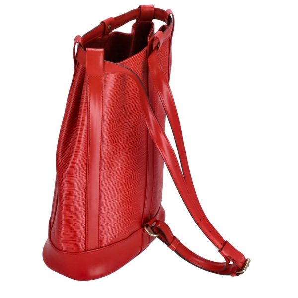 56766 4 Louis Vuitton Randonnée PM Epi Backpack Castilian Red