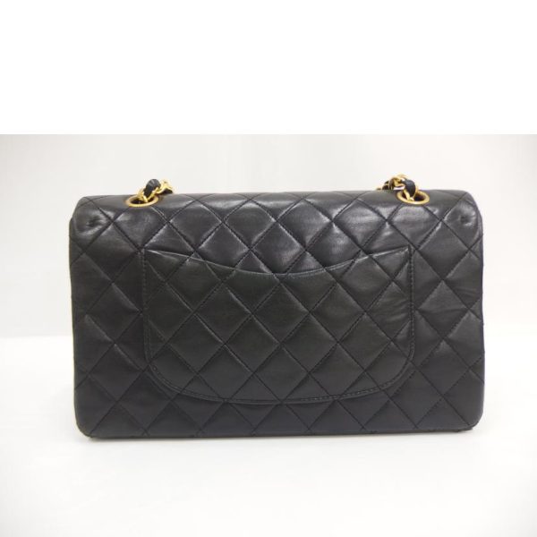 56836 2 Chanel Matelasse Chain Shoulder Bag Black