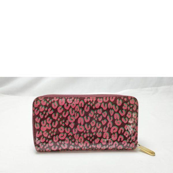 56889 3 LOUIS VUITTON Zippy Wallet Leopard Vernis