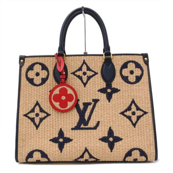 56991 1 Louis Vuitton On the Go GM Monogram Raffia Tote Bag Brown