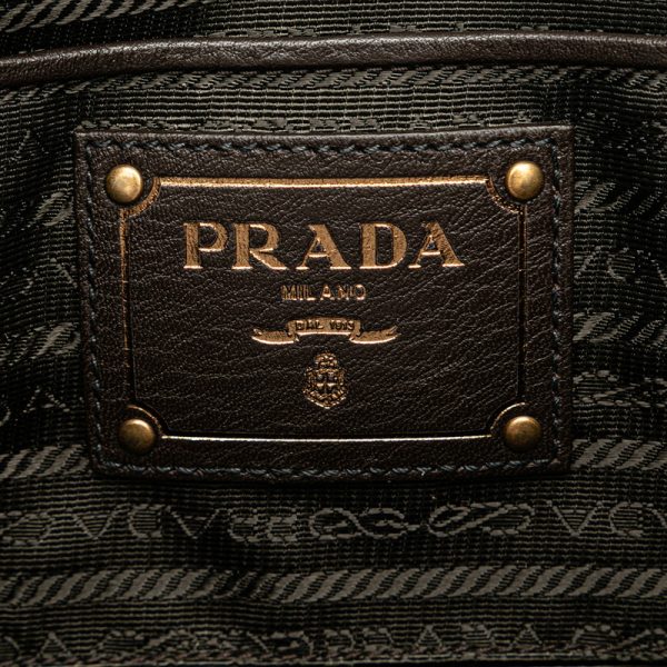 56ybj6hivxelzqco 6 Prada Jacquard Logo Triangle Logo Plate Shoulder Bag Khaki Brown