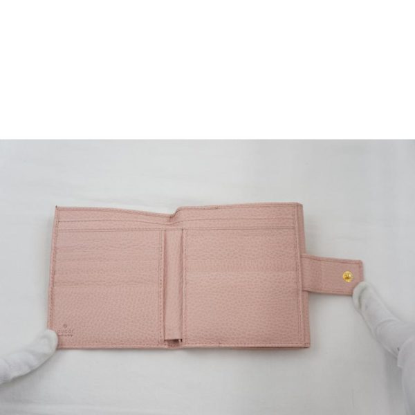 57004 3 Gucci GG Marmont Wallet with W Hook Pink