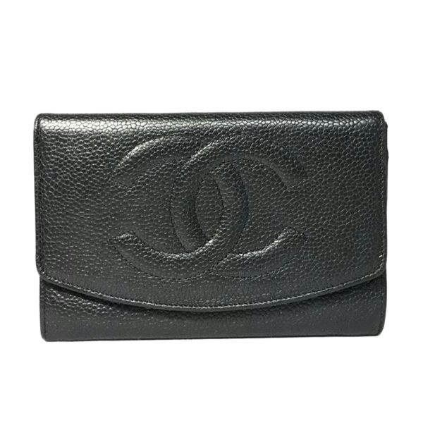 57056 1 Chanel Caviar Fold Wallet Black