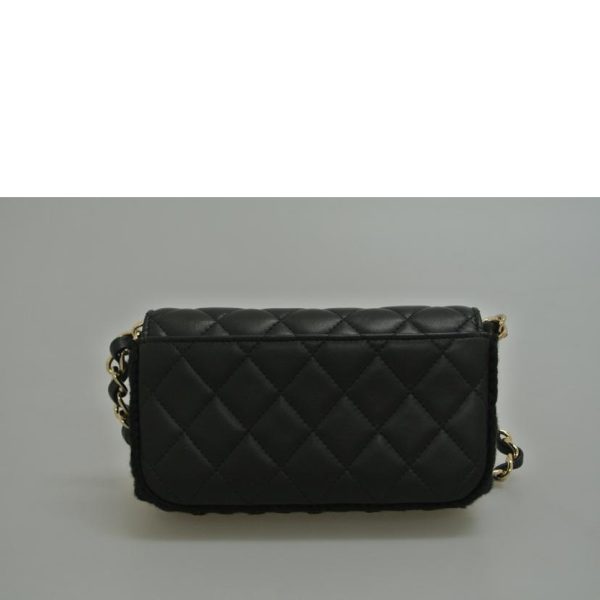 57072 2 Chanel Flap Phone Case Lambskin Black