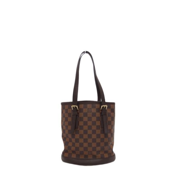 57110 2 Louis Vuitton Marais Damier Ebene Canvas Bag Brown