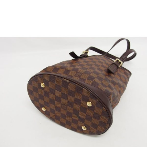 57110 3 Louis Vuitton Marais Damier Ebene Canvas Bag Brown