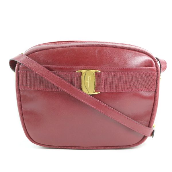 57140314 1 Salvatore Ferragamo Vara Ribbon Calf Red Shoulder Bag