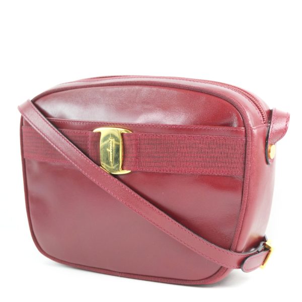 57140314 2 Salvatore Ferragamo Vara Ribbon Calf Red Shoulder Bag