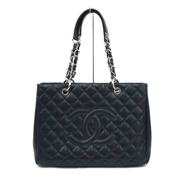 57180 1 Chanel Caviar Matelasse Tote Bag Black