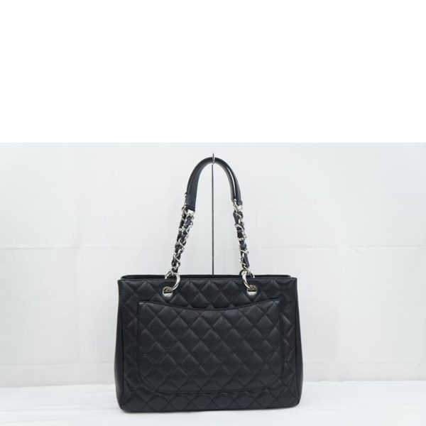 57180 2 Chanel Caviar Matelasse Tote Bag Black