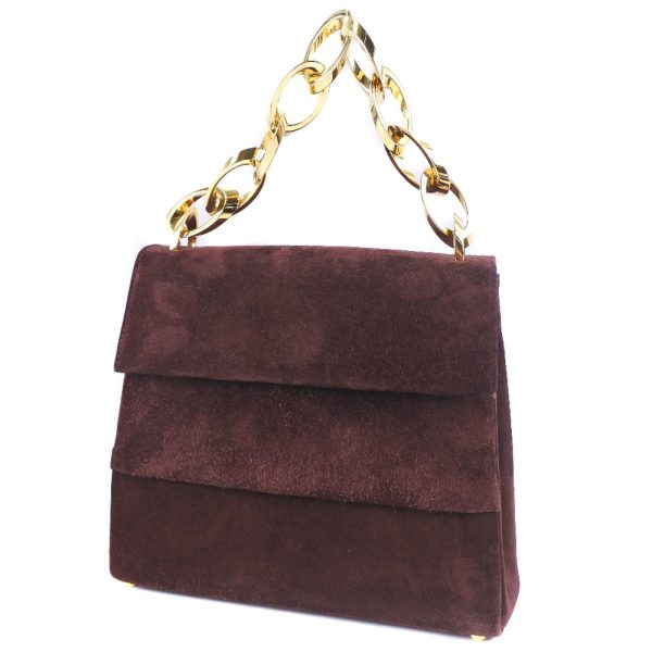 57190438 2 Salvatore Ferragamo 2WAY shoulder bag handbag suede brown magnet type back