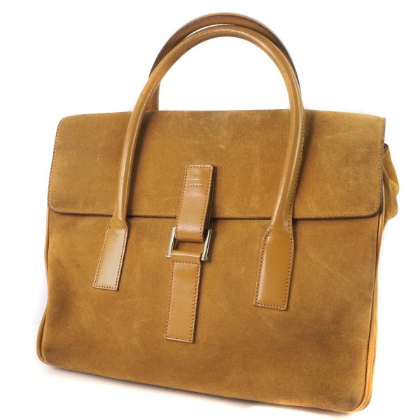 57200454 2 GUCCI Handbag Suede Leather Camel Handbag Magnetic Type