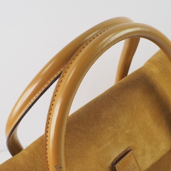 57200454 9 GUCCI Handbag Suede Leather Camel Handbag Magnetic Type