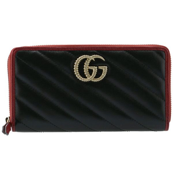 5738100olfx8277 1 GUCCI GG Marmont Zip Around Wallet Black