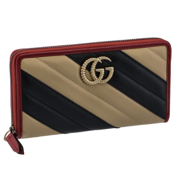 5738100olox9689 GUCCI GG Marmont Zip Around Wallet Multicolor