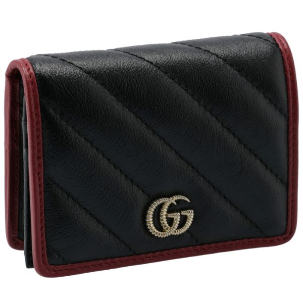 5738110olfx8277 GUCCI GG Marmont Bifold Mini Wallet Black