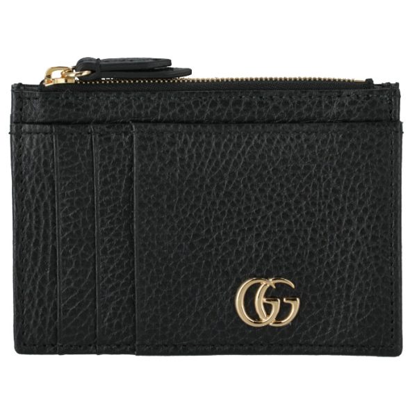 574804cao0g1000 1 GUCCI GG Marmont Zip Card Case Black