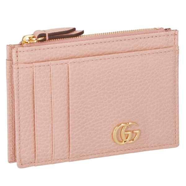 574804cao0g5909 GUCCI GG Marmont Zip Card Case Pink