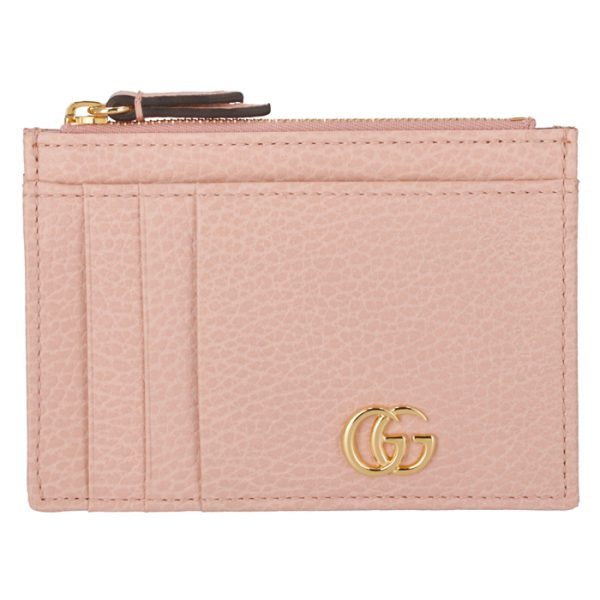 574804cao0g5909 1 GUCCI GG Marmont Zip Card Case Pink