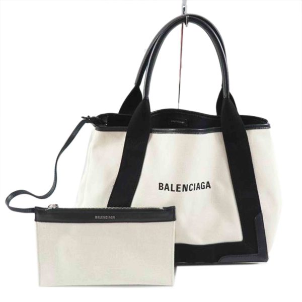 57491 1 Balenciaga Navy Cabas S 2way Bag Black