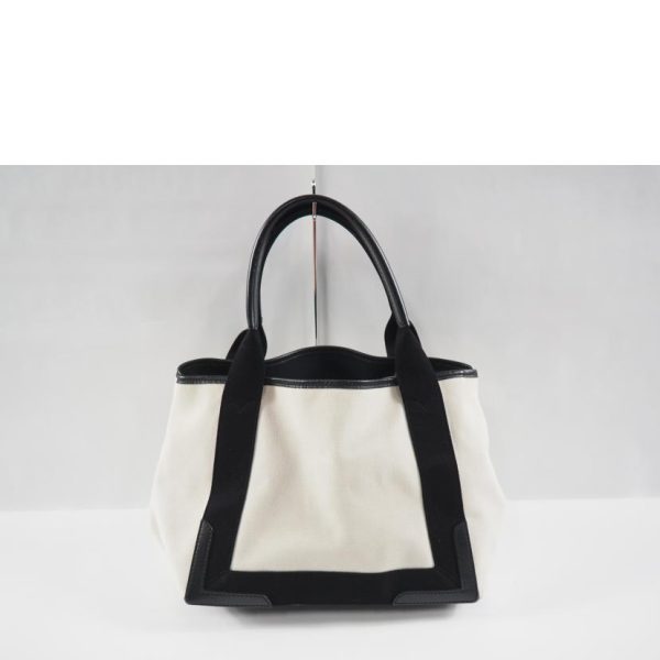 57491 2 Balenciaga Navy Cabas Canvas Tote Bag Black