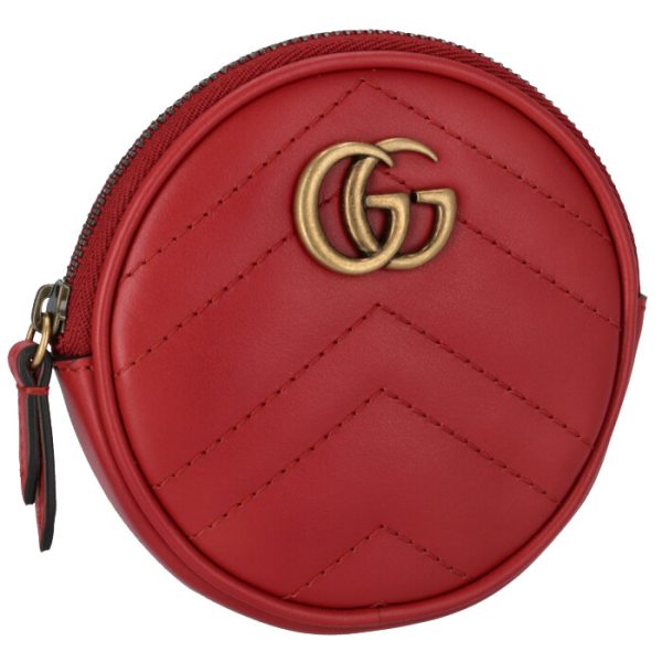 575160dtdct6433 GUCCI GG Marmont Coin Case Red