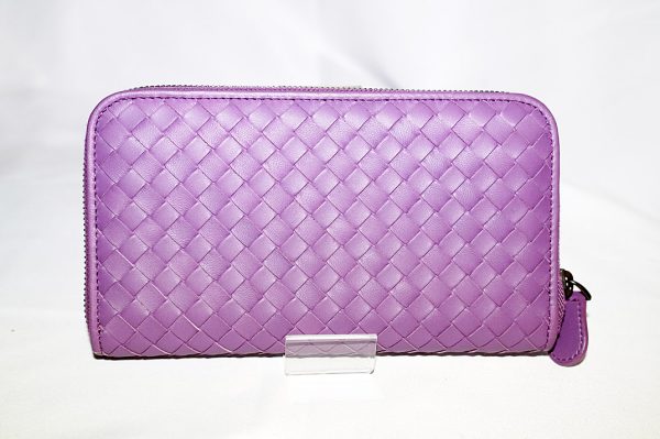 5755 1 Bottega Veneta Round Long Wallet Purple