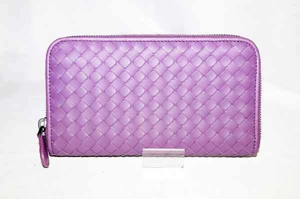 5755 2 Bottega Veneta Round Long Wallet Purple