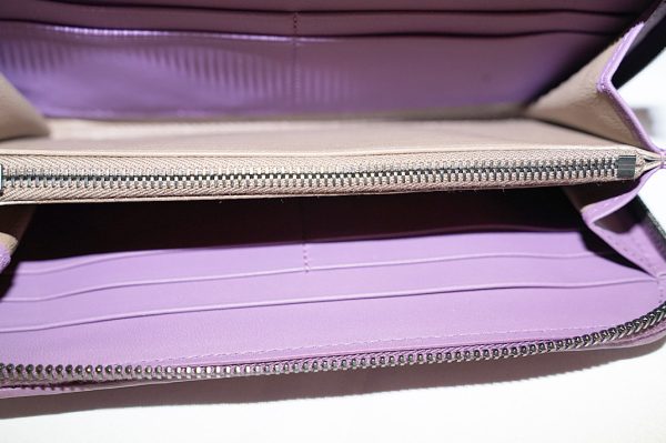 5755 4 Bottega Veneta Round Long Wallet Purple