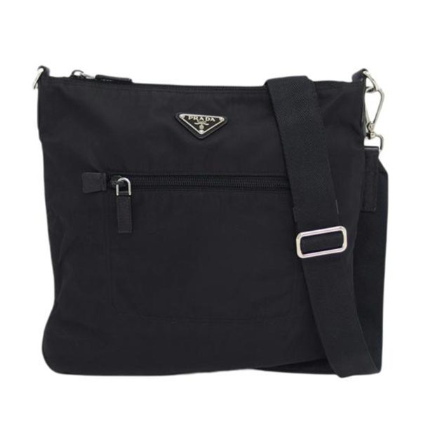 57578 1 Prada Nylon Shoulder Bag Black