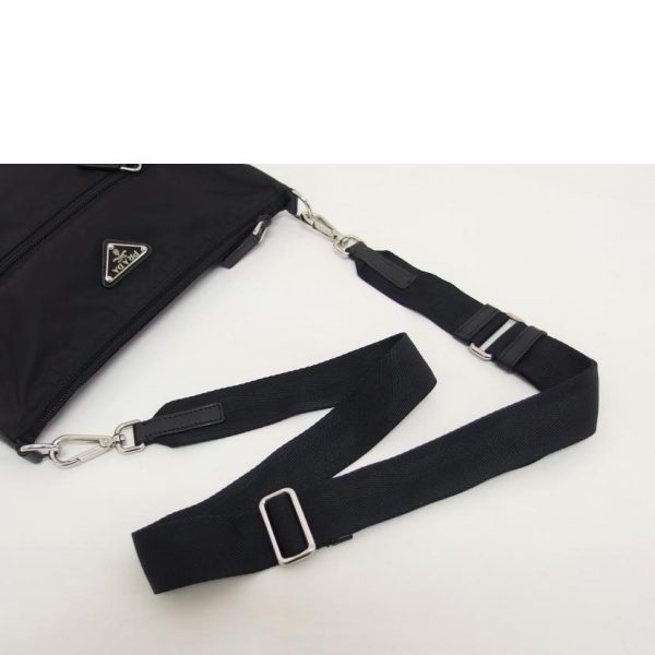 57578 4 Prada Nylon Shoulder Bag Black