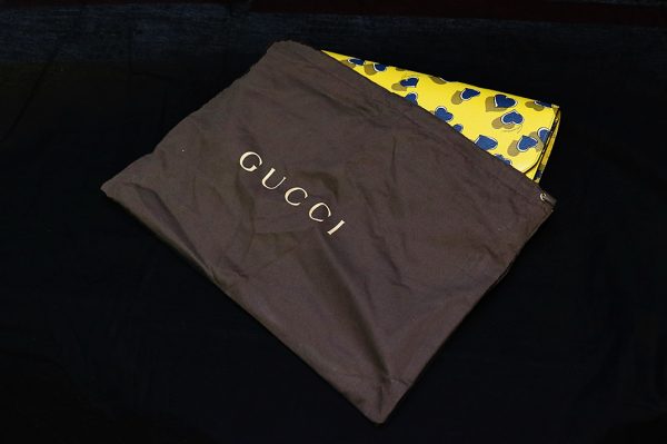 5758 5 Gucci Heart Print Clutch Bag Mustard