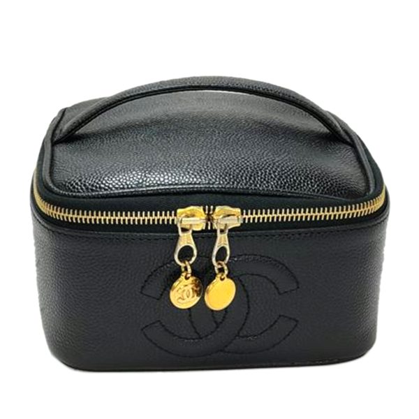 57589 1 Chanel Vanity Bag Caviar Skin Black