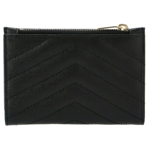 575974bow011000 2 Saint Laurent Paris Wallet Bifold Mini Quilted Leather Monogram Black